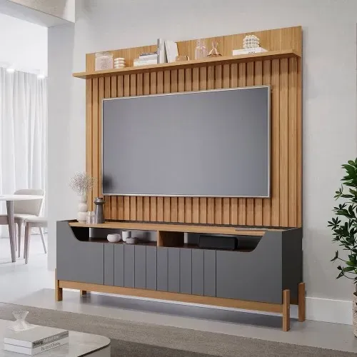Bancada Moema + Painel Trend 100% MDF, Ideal para TVs até 70 Polegadas - Entrega Imediata;