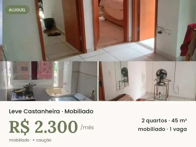ALUGO APTO - 2 QUARTOS - CONDOMÍNIO LEVE CASTANHEIRAS