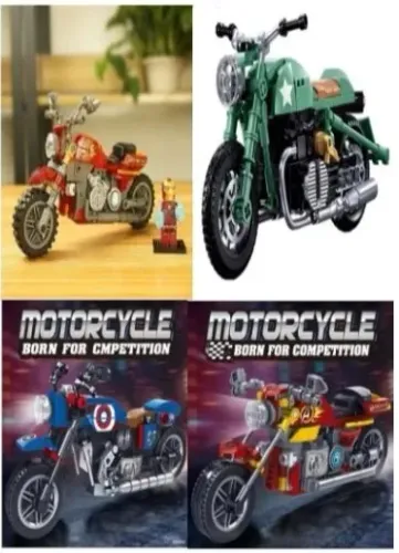 Motocicletas Esportivas e de Ação: Motocicleta Cap América Vermelha / Azul