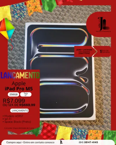IPAD PRO M5, 256GB, TELA 11?, LACRADO, EXCLUSIVO!