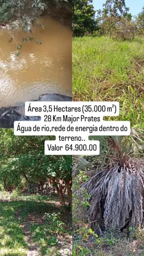 Sitio 3,5 Hectares/Rio No fundo ,Energia dentro do terreno...