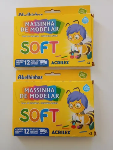 DUAS MASSINHAS  DE MODELAR SOFT 12 CORES