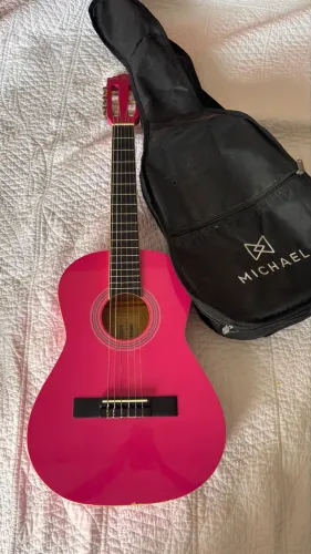 Violão infantil rosa 