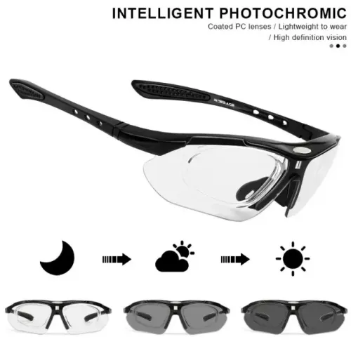 Óculos Riderace com lente fotocromática que se adapta à luminosidade ambiente