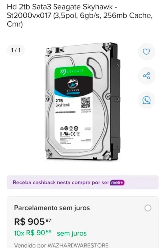 HD Seagate Surveillance 2TB SkyHawk