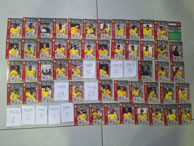 Coleção quase Completa Futcards da Seleção Brasileira Copa América 1997 Coca-cola