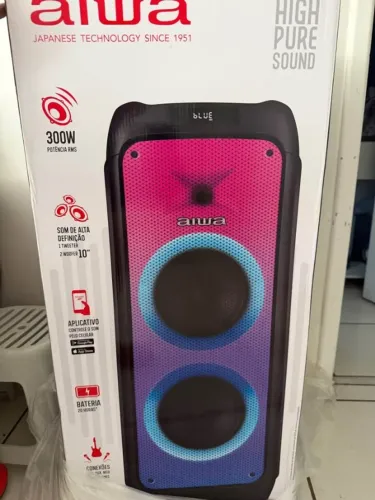 Caixa de Som PartyBox AIWA PB-06 Bluetooth 20H RGB USB TWS Preto 300RMS
