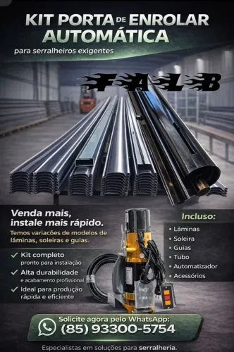 Kit porta enrolar automatica 