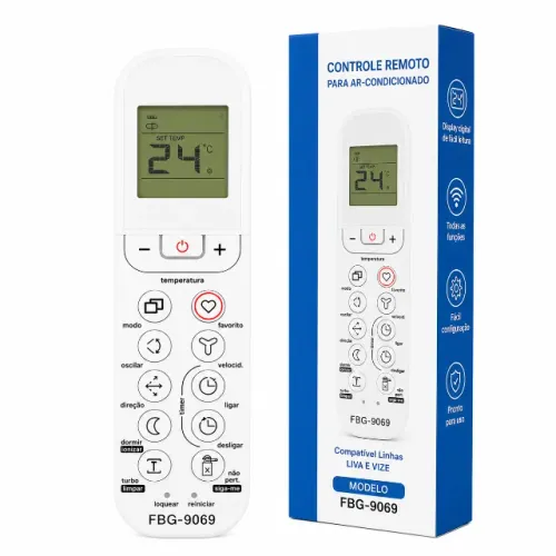 Controle Remoto para Ar-Condicionado Compatível com Midea Linhas Liva e Vize - Novo