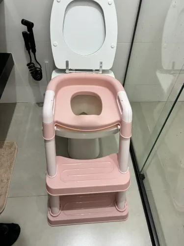 Redutor Assento Sanitário Infantil Com Escadinha Rosa - Perfeito Estado