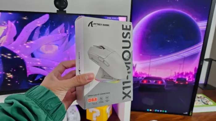 Mouse gamer sem fio Attack Shark X11 PRETO NOVO