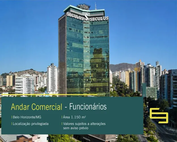 Andar Comercial para alugar no Bairro Funcionários em Belo Horizonte/MG