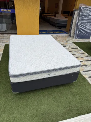 Cama de Casal Herval seminova base + colchão - Entrego!