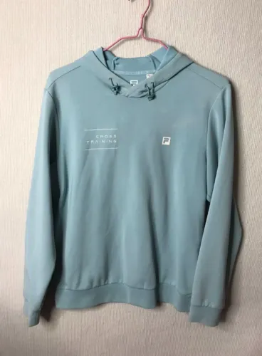Camiseta Manga Longa FILA, Tamanho M, Ciano - Usada