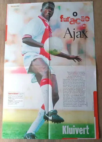 pôster placar original kluvert fera mundial - o furação do ajax - medindo 55 x 36cm