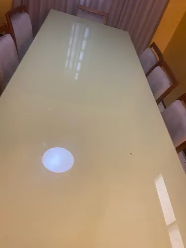 Tampa de mesa de vidro (8 a 10 lugares)