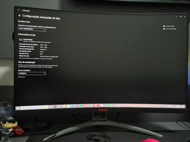 Monitor AOC Agon AG323FCXE 31.5" 165 Hz Curvo Full HD Preto (usado, ótimo estado)
