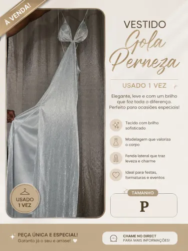 Vestido longo brilhante 
