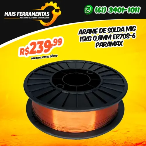Arame de Solda MIG 15KG 0,8mm ER70s-6 Paramax