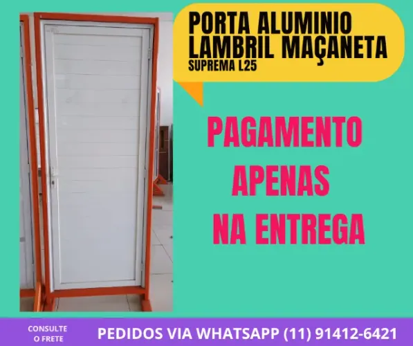 porta aluminio lambril cód 77 210x70 pagamento apenas na entrega