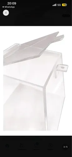 Urna Acrílico Transparente Piramide 20×20×12cm