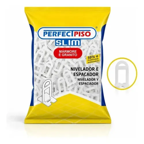 1.600 Niveladores De Piso New Slim - Cerâmica E Porcelanatos Cor Branco - 1.0 mm