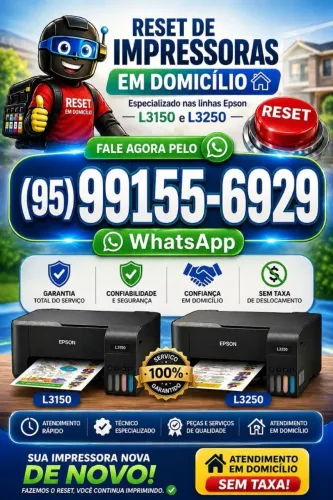 Reset das almofadas e Reset de impressoras em domicílio 