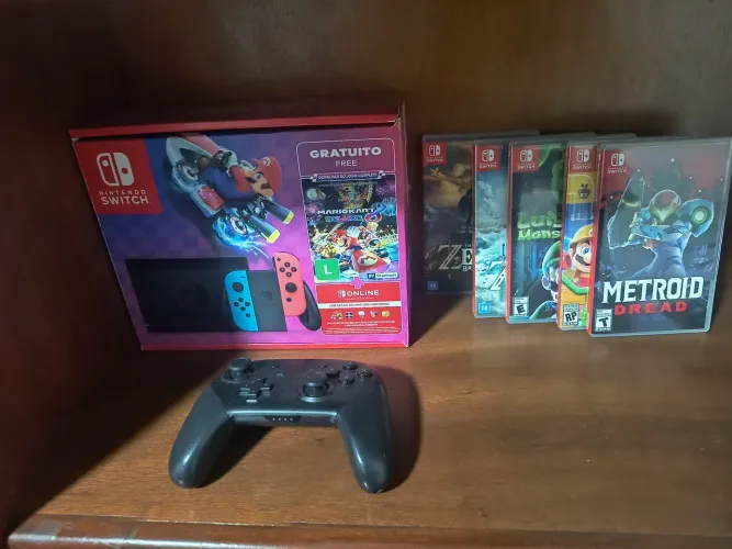 Nintendo switch + Jogos + Controle Pro