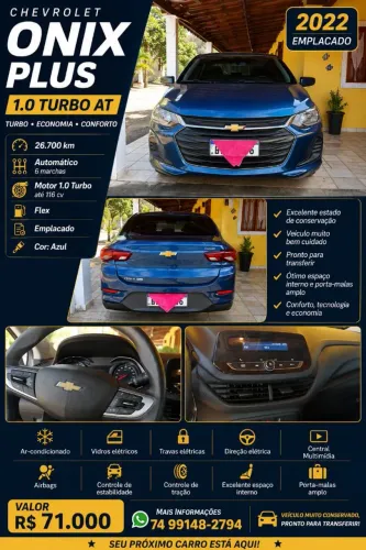 Chevrolet Onix Plus 1.0 12V TB Flex Aut. 4P 2022