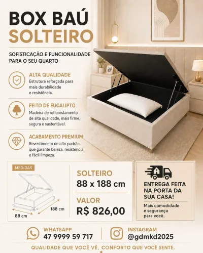 Box Baú a partir de 826 reais
