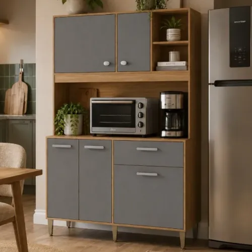 Armário De Cozinha Compacta Completo 5 Portas 1 Gaveta
