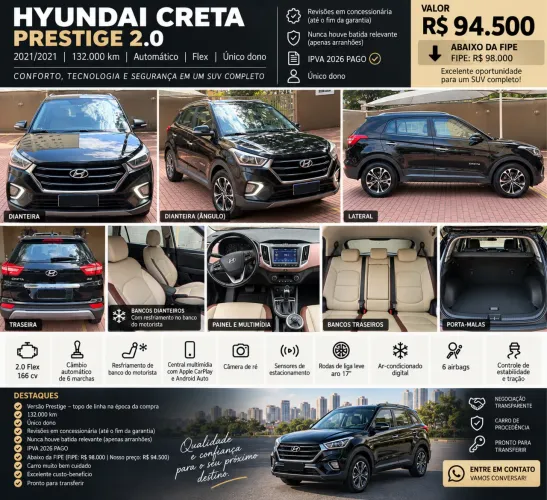 Hyundai Creta Prestige 2.0 16V Flex Aut. 2021