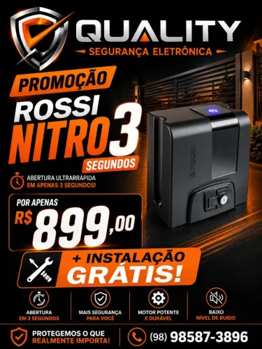 Promoção motor Rossi nitro 3 segundos
