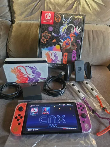 NINTENDO SWITCH OLED POKÉMON SCARLET IMPECÁVEL DESBLOQUEADO 256GB