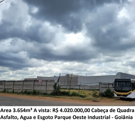 Area 3.654m² (Cabeça de Quadra) Parque Oeste Industrial