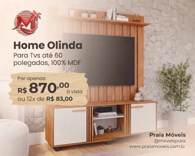 Home Olinda para Tvs ate 60", 100% MDF - Permobili