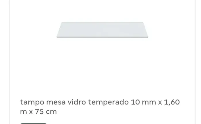 TAMPO DE VIDRO TOK &STOK PARA ESCRIVANINHA OU MESA
