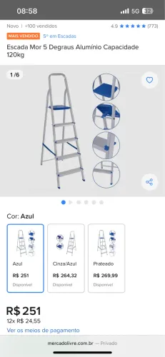 ESCADA 5 DEGRAUS MOR