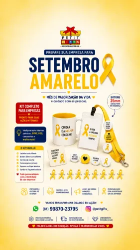 Brindes personalizados para setembro amarelo