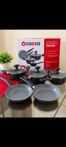 Conjunto de panelas 5 peças com revestimento cerâmico - Marca Cazza