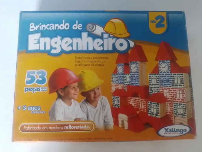Blocos Pedagógicos Brincando de Engenheiro 53 Peças - Xalingo