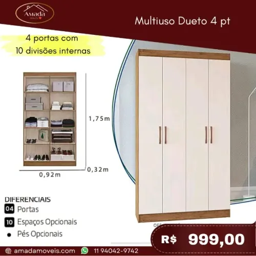 Multiuso Dueto 4 portas, a pronta entrega