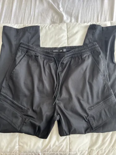 Calça Reta Masculina Bolsos Laterais
