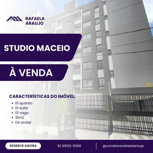 Studio Mobiliado em Adrianópolis | 31m² | Elevador | R$ 450 Mil