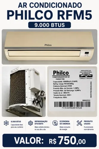 AR CONDICIONADO PHILCO RFM5 / 9000 BTUs