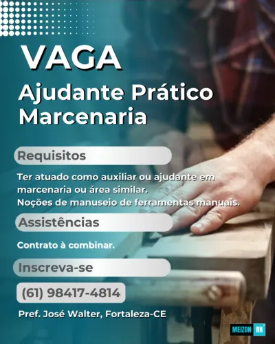 Contrato Ajudante Prático de Marcenaria