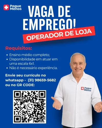 balconista farmácia Pague Menos