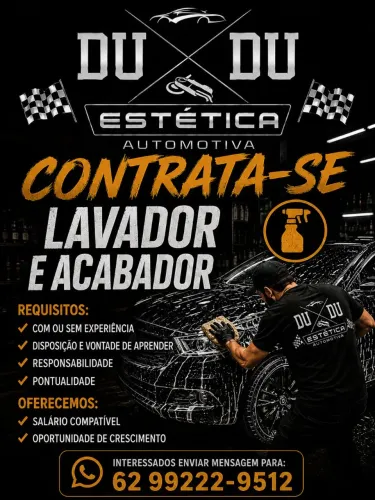 Lavador e acabador estética automotiva