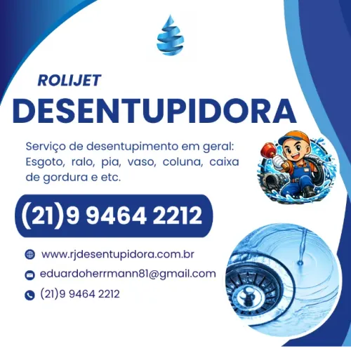 Desentupidora de esgoto, ralo, pia, vaso, coluna, caixa de gordura e esgoto em geral.
