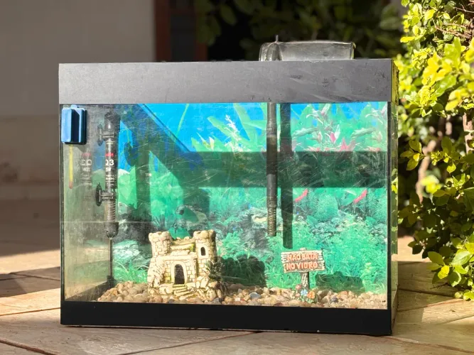 Aquário 45 Litros completo sem tampa + aquecedor